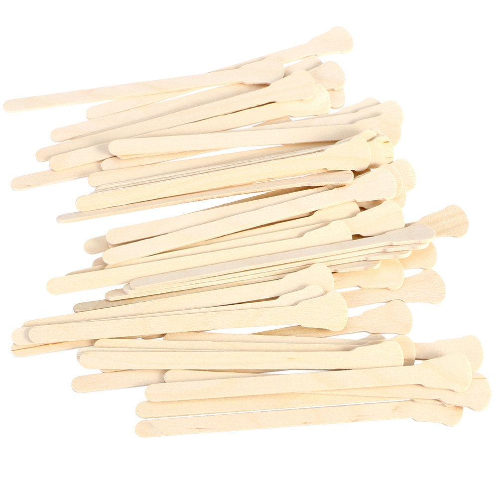 Hair Wax Stick - 500 sztuk drewnianych szpatułek do depilacji