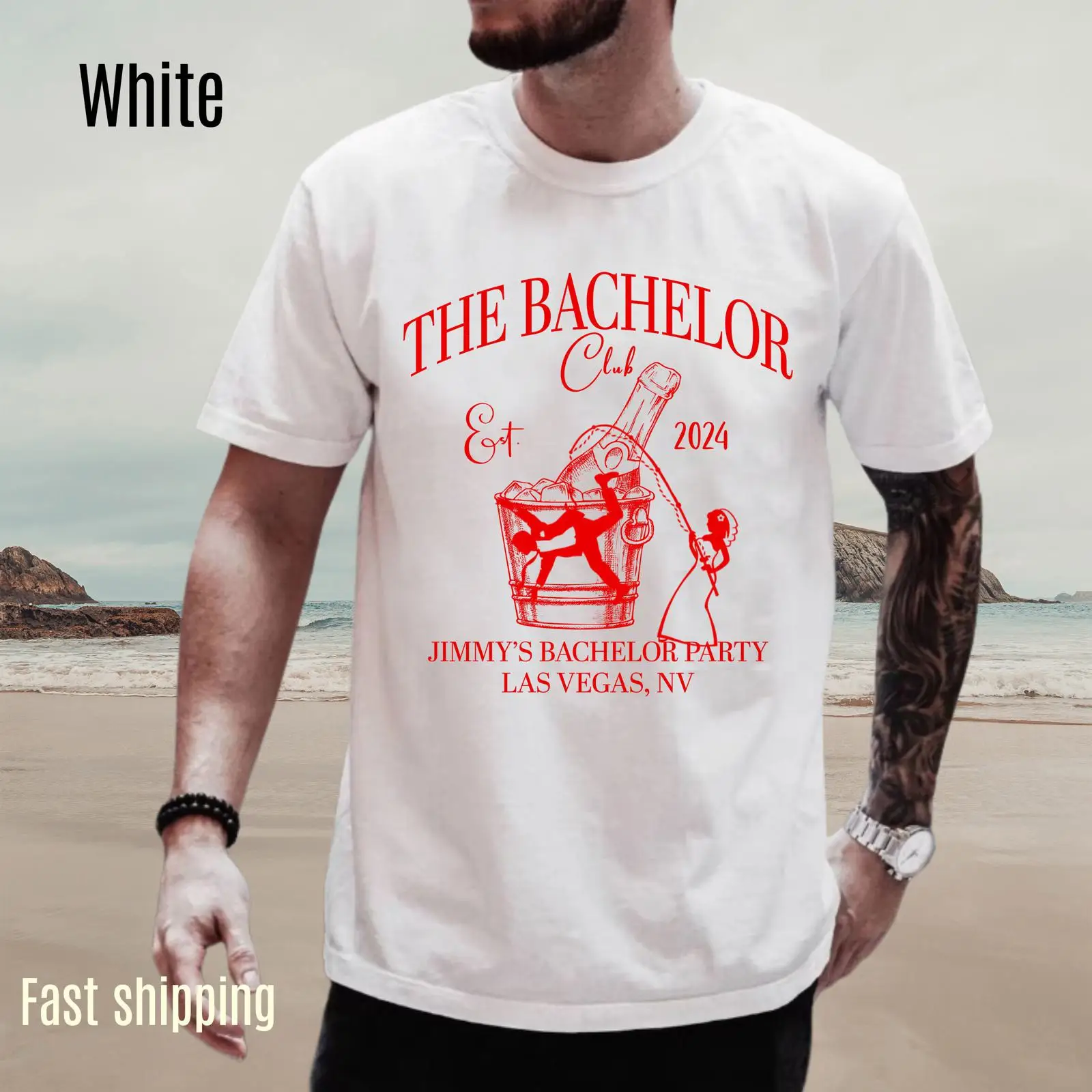 Men'S Grooming Vegas - Koszulka Custom The Bachelor Club 2024
