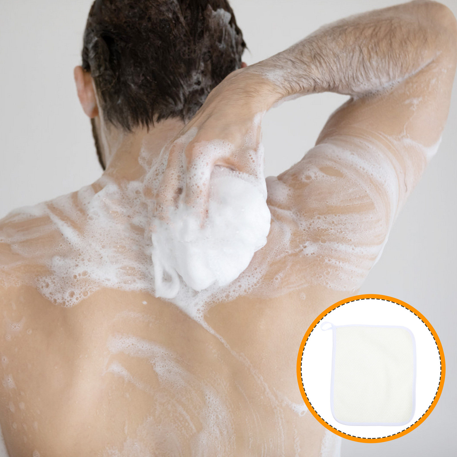Exfoliating Scrub Mens - 4 szt. Beżowe dwustronne myjki złuszczające,